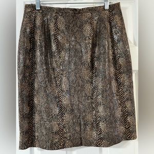 Harve Bernard brown shiny snake skirt